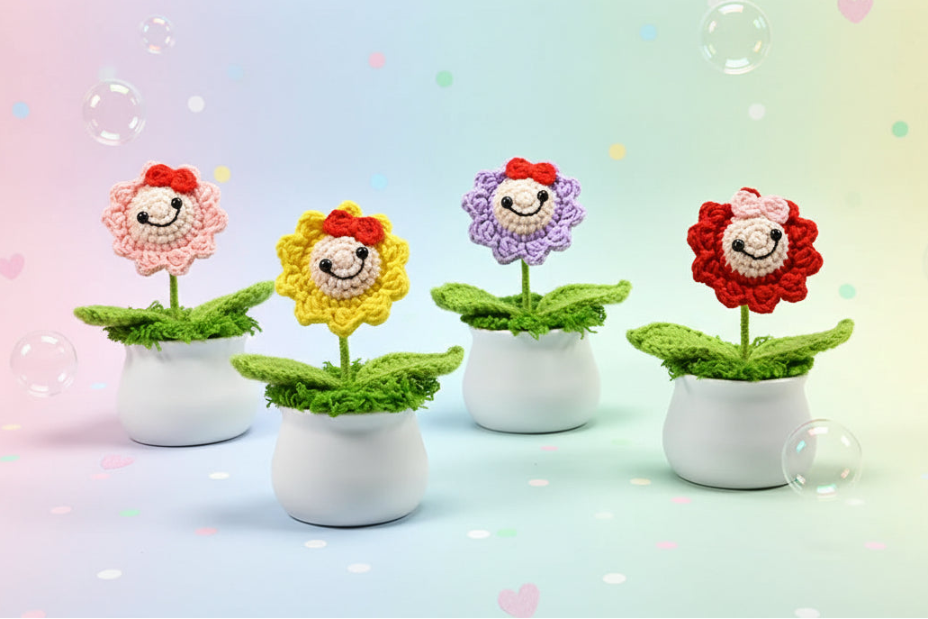 Hand-Crocheted Potted Plants