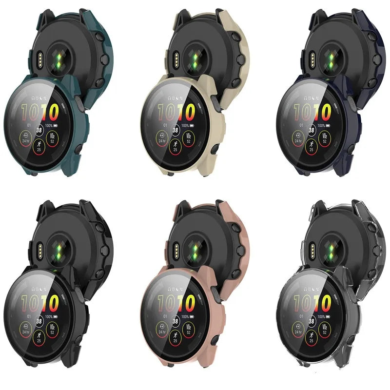 PC Case+Tempered Glass For Garmin Forerunner 265 265S 965 955 255 255S Forerunner 255 255S 955 965 Screen Protector Watch Cover
