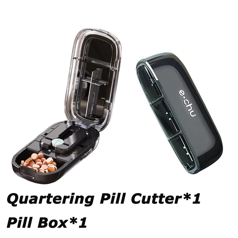Portable 2 In 1 Mini Pill Cutter with Storage Box