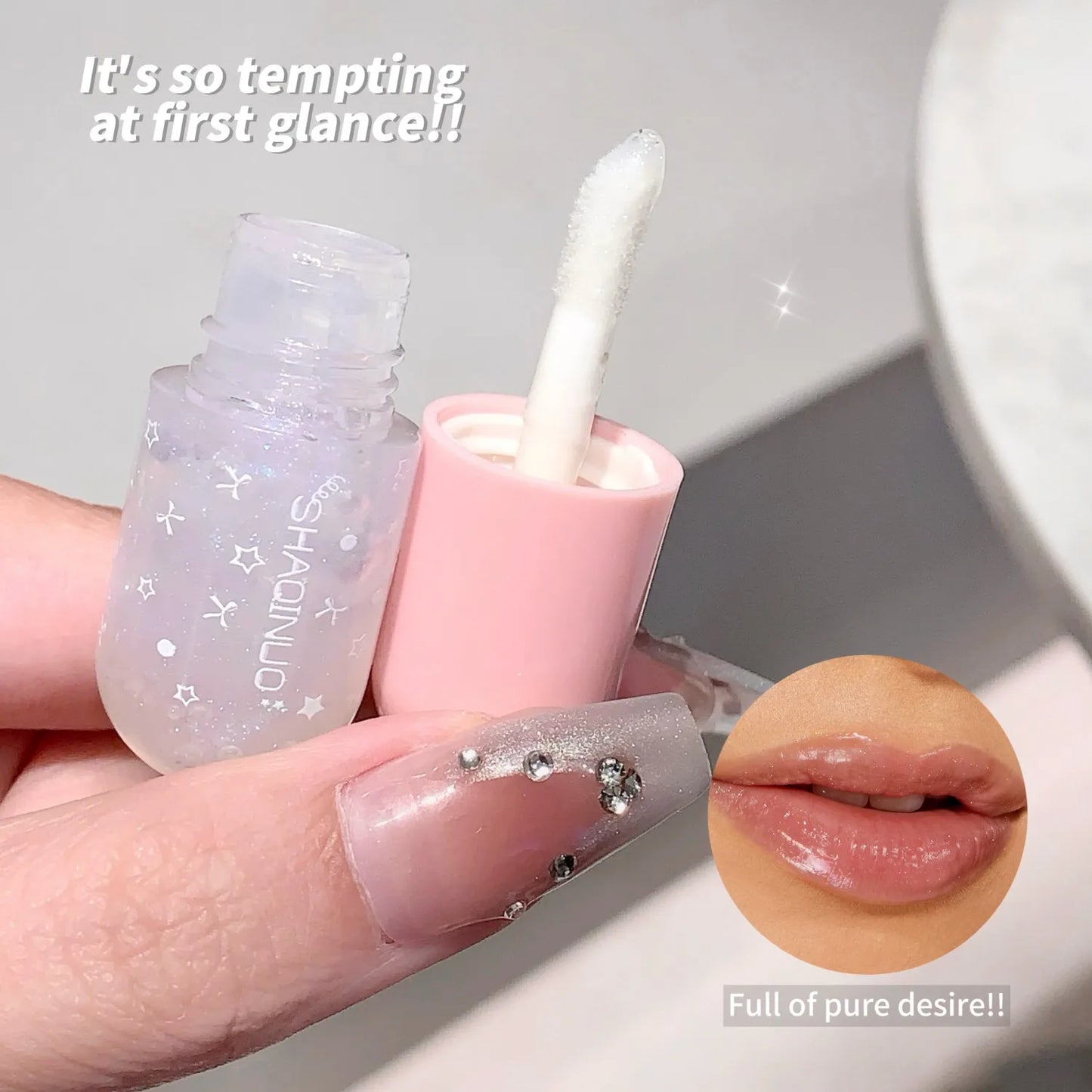 Shimmery Glitter Moisturizing Lip Gloss Set 6 Colors Highly Pigmented Fine Shine Long Wear Cute Lipgloss Set