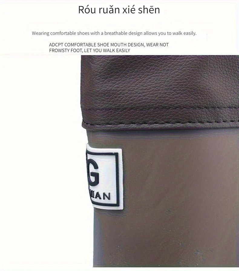 Rain Boots for Men, Fashionable High-Top Rain Boots for Outer Wear, Long-Tube Waterproof and Non-Slip Couple Style Outdoor Fishing Boots