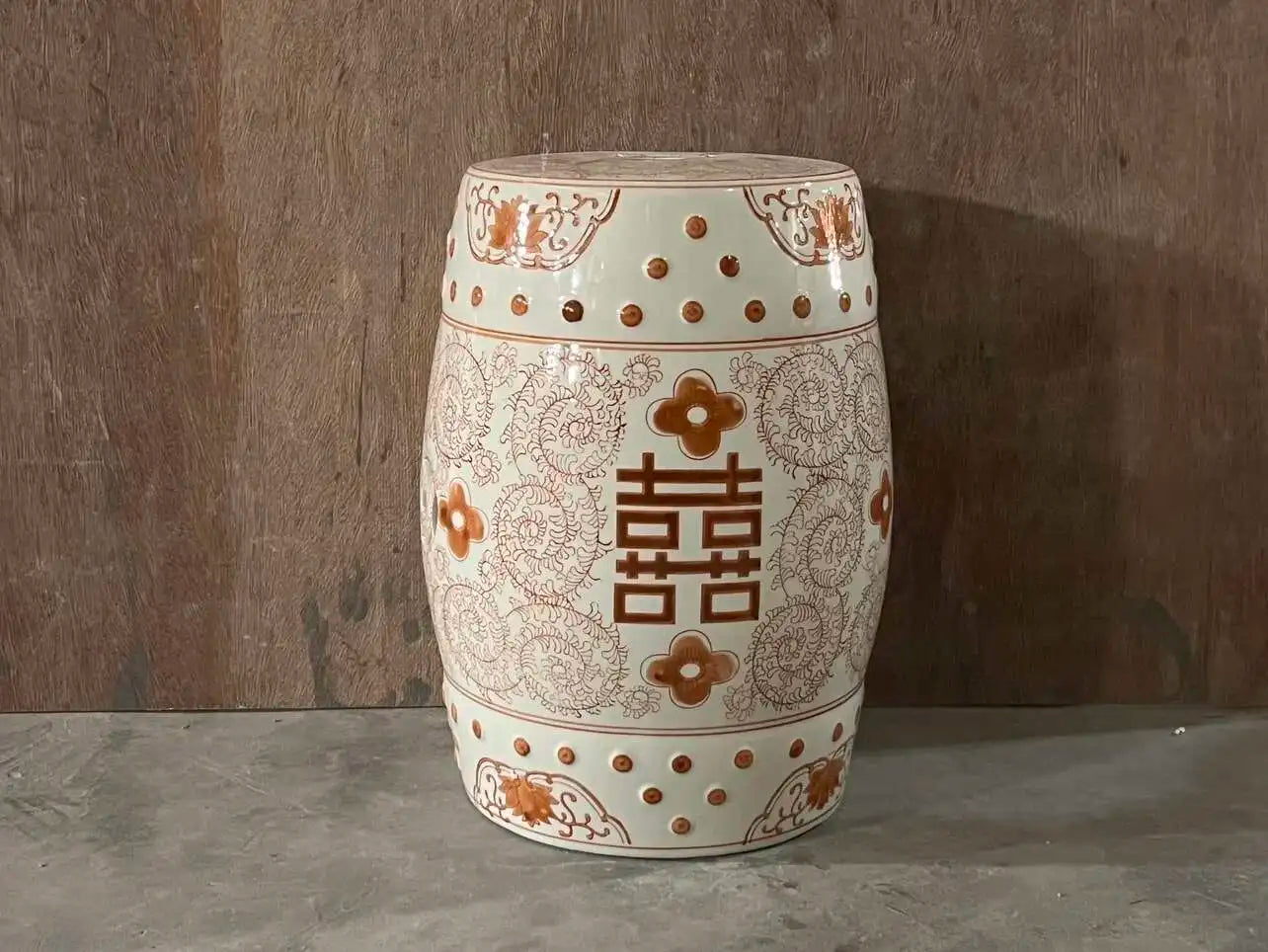 Hand Drawn Blue and White Porcelain Shoe Changing Stool Ceramic Drum Bathroom Neoclassical Imitation Sitting Stool Low Round