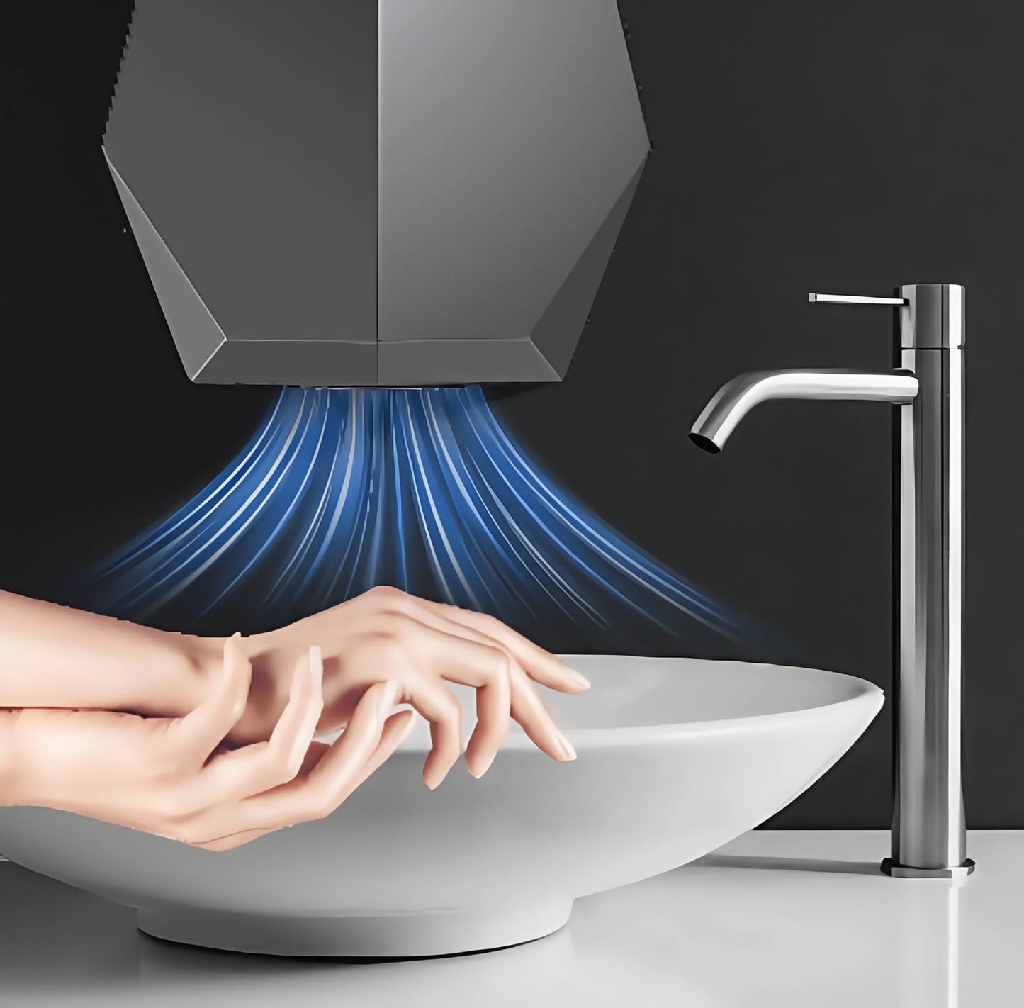 1600W Powerful Hand Dryer, Wall-Mounted Quiet Bathroom Dryer