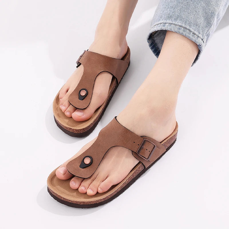 Soft Cork Thong Flip Flops