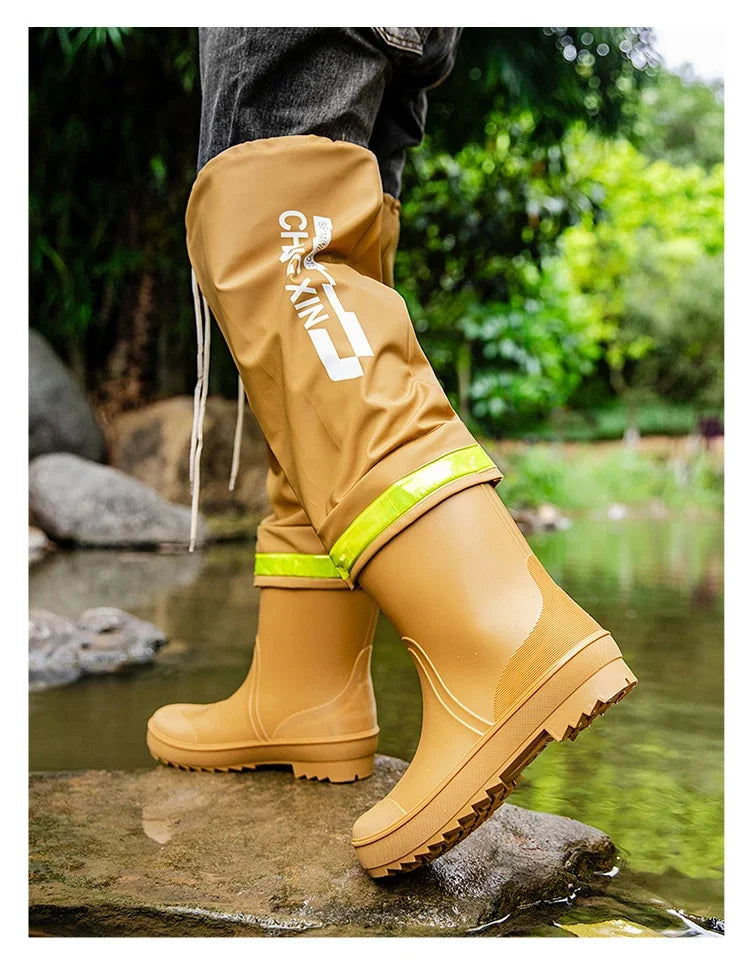 Men's Rain Boots High-Top Rain Boot For Outer Wear Long-Tube Waterproof And Non-Slip Couple Outdoor Fishing Boot zapatillas male