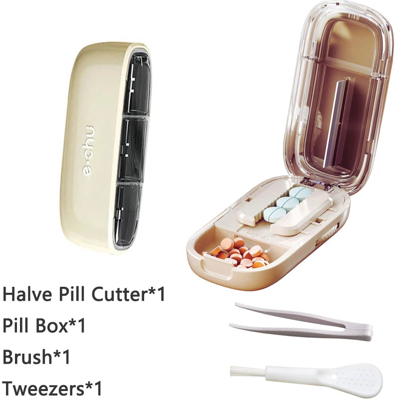 Portable 2 In 1 Mini Pill Cutter with Storage Box