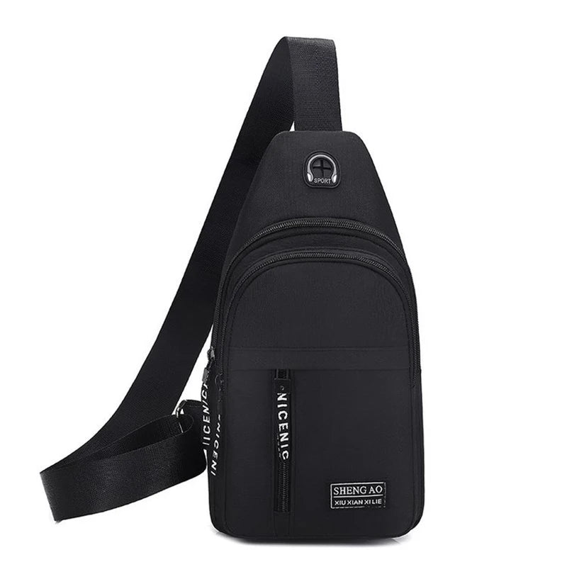 Water-Proof Messenger Crossbody Shoulder Bag with Built-In USB Cable on Some Options