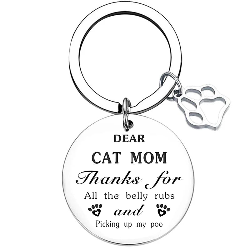 Cute Cat Mom Keychain Cats Mama Cats Mommy Key Chain Pendant Jewelry Cat Lover Gift Cat Grandma Gift