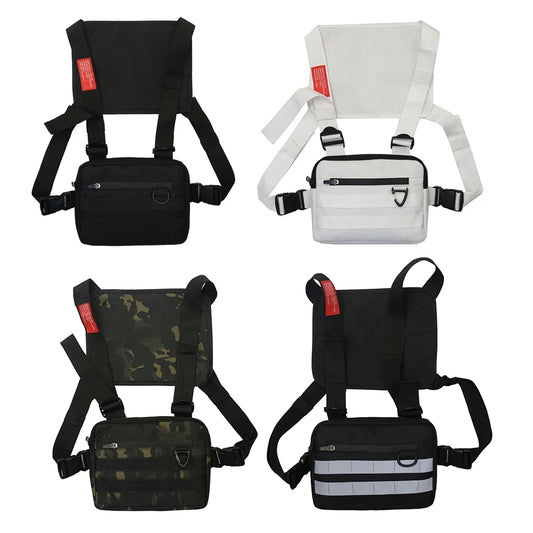 Sport Chest Bag for Men Women Oxford Cloth Vest Fanny Pack Fashion Streetwear Hip-Hop Waistcoat Tactical Sling Chest Rig Bags