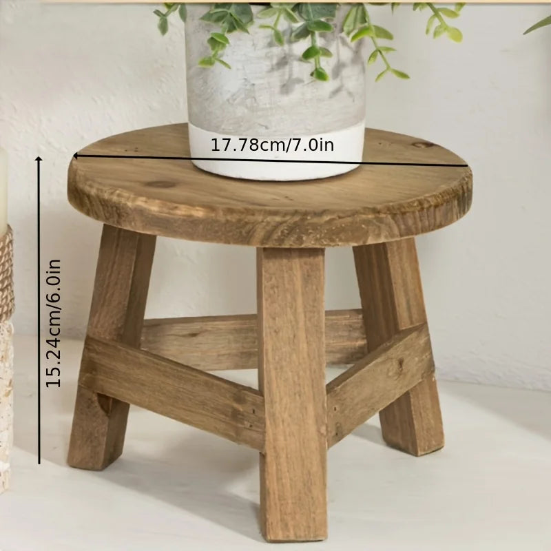 Wooden Mini Stool Display Stand, Modern Wooden Succulent Plant Stand, Suitable for Balconies, Perfect for Mother's Day Gifts