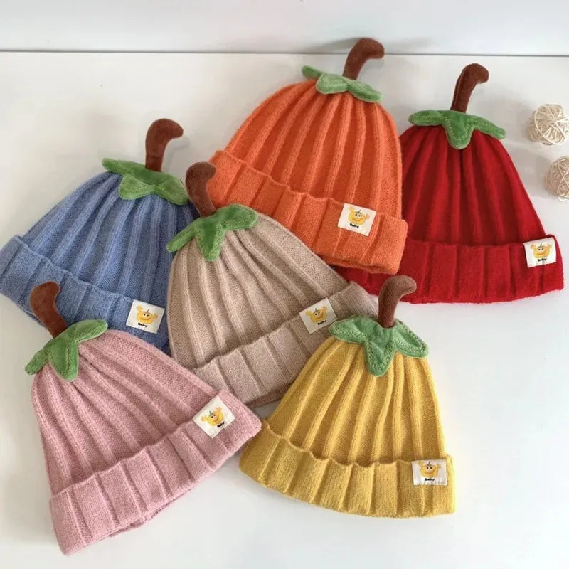 Winter Baby Hat Knitted Warm Soft  Boys Girls Beanies Toddler Korean Ins Cute Solid Autumn Outdoor Kids Unisex Cap
