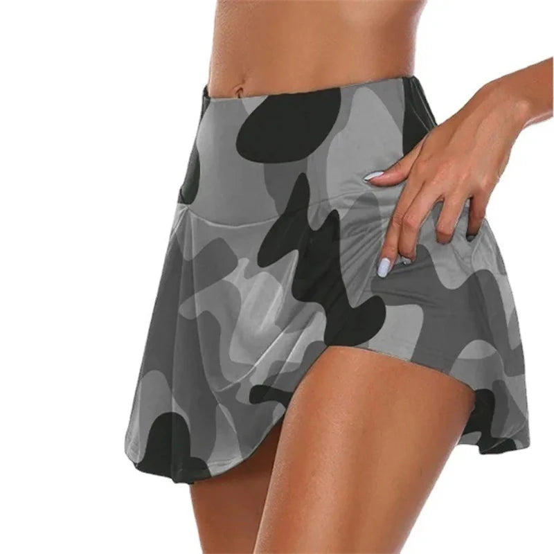 Tennis for Women Dance Fitness Solid Sports Skirts Women Tennis Running Skort Active Athletic Yoga Fitness Skirt Short