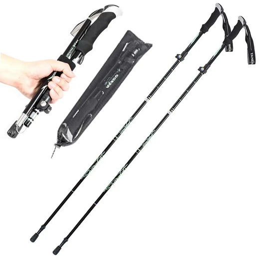Anti-Shock Trekking Poles Telescopic & Collapsible for Outdoor Adventures