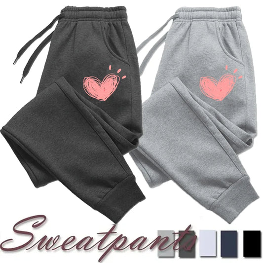 Women's Heart Print Jogger Sweatpants
