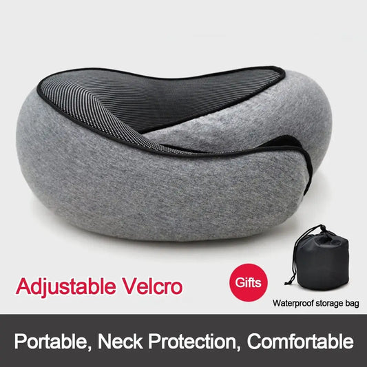 Memory Foam Travel Neck Pillow U-shaped Pillow Snail Style Travel Neck Support Portable Adjustable Soft Noon Break Sleep Pillows