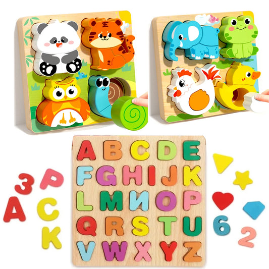 Wooden Puzzles Montessori Educational Learning Toys