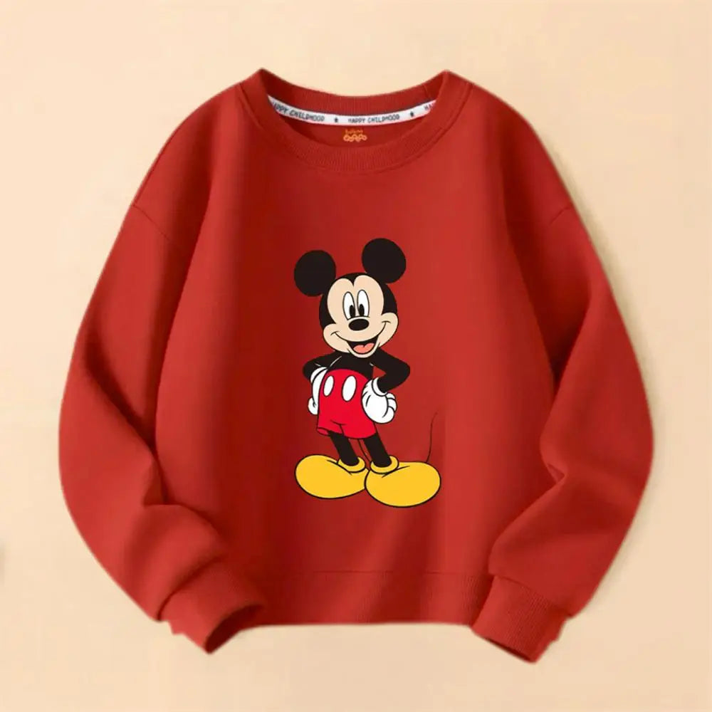 Boys Cute Sweatshirts Red Blue Yellow Tops Long Sleeve Round Neck Pullovers New Design Clothes Baby Printing Hoodie Outer Wear