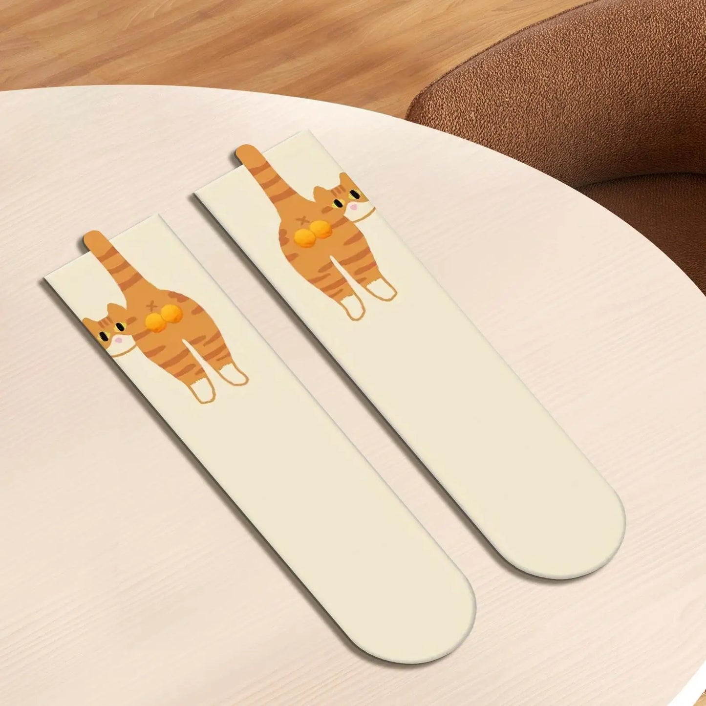 Breathable Cotton 1/5 Pairs Cute Cat Socks with Balls