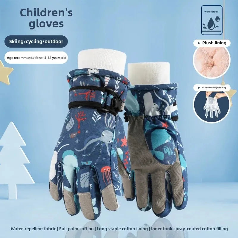 Kids Waterproof Ski Gloves