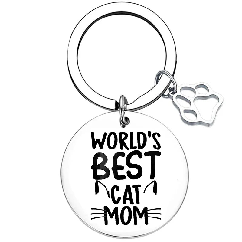 Cute Cat Mom Keychain Cats Mama Cats Mommy Key Chain Pendant Jewelry Cat Lover Gift Cat Grandma Gift