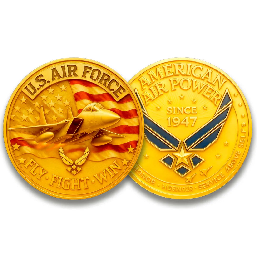 U.S. Air Force “Fly Fight Win” Gold Plated Commemorative Coin