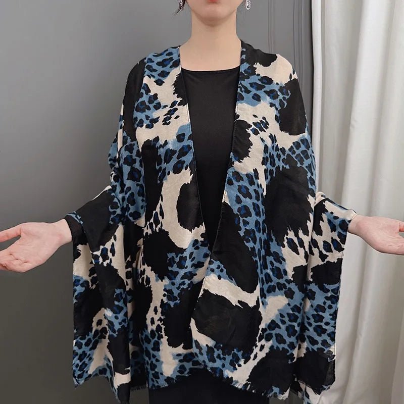 Soft Viscose Blended Leopard Print Scarf