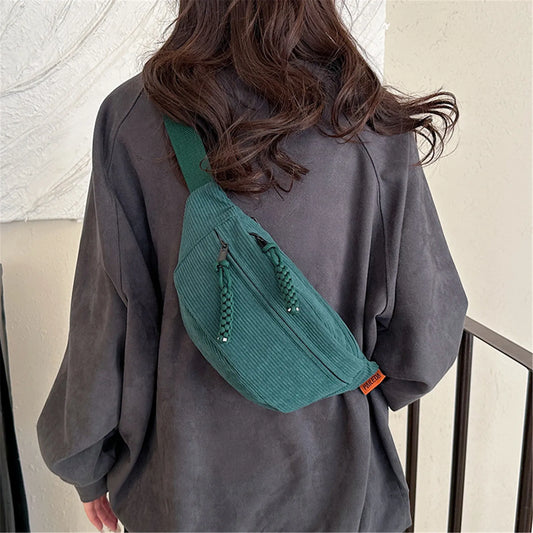 Banana Waist Casual Corduroy Belt Bag