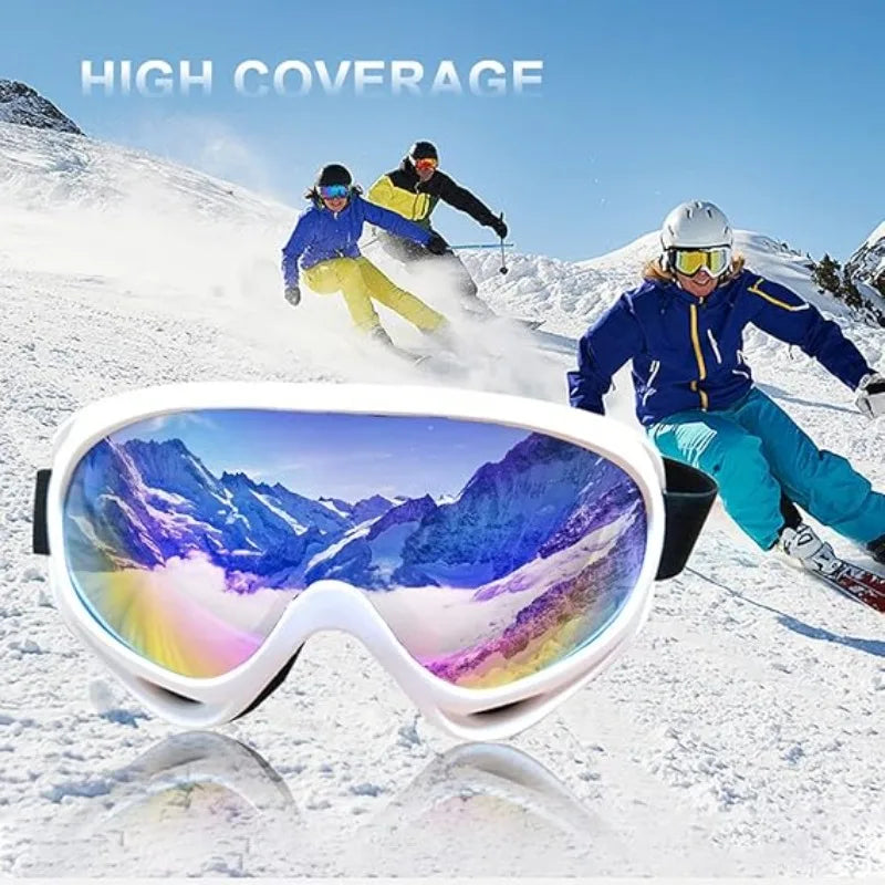 Ski Goggles Polarized Double Layer Anti-Fog Snow Goggles with UV400 Protection Large Lens Design Sunglasses for Skiing