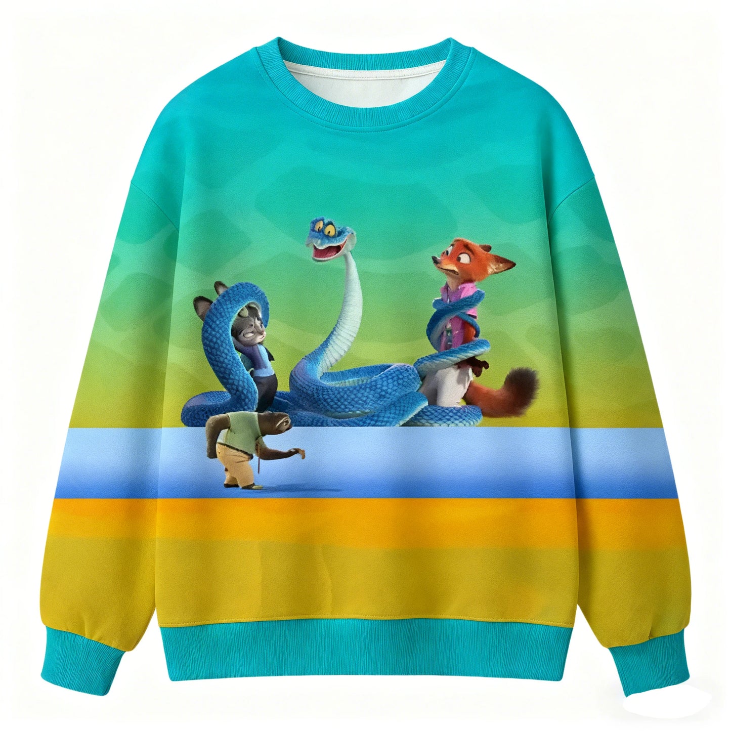 Kids Cartoon Sweatshirt Long Sleeve Round Neck Top Zootopia 2 Judy Hopps Nick Wilde Comfortable For Daily Wear Layering