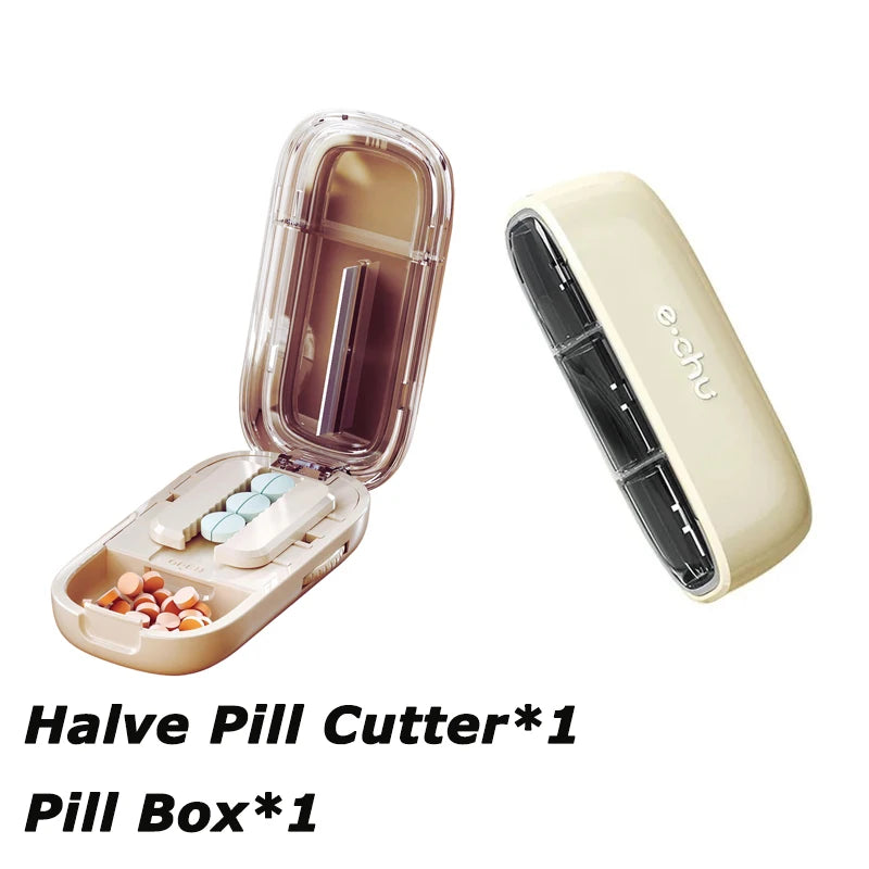Portable 2 In 1 Mini Pill Cutter with Storage Box