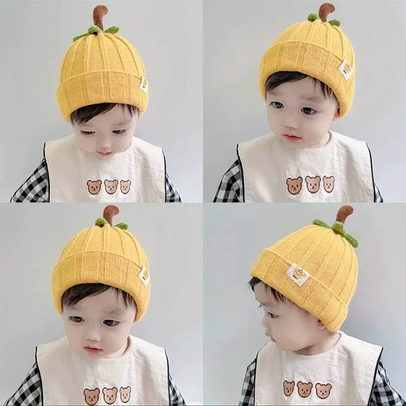 Winter Baby Hat Knitted Warm Soft  Boys Girls Beanies Toddler Korean Ins Cute Solid Autumn Outdoor Kids Unisex Cap