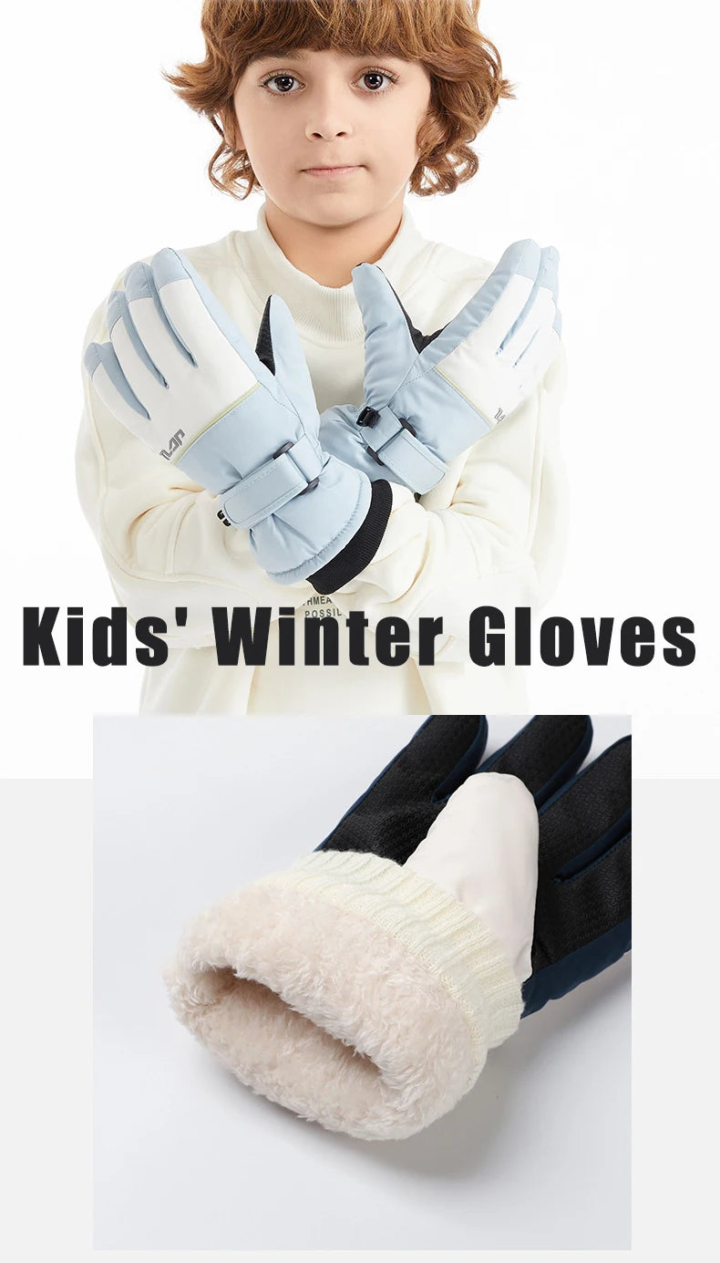 Kids Warm Winter Gloves Waterproof Anti-Slip Snow Gloves for Boys Girls Ideal for Outdoor Skiing Cycling