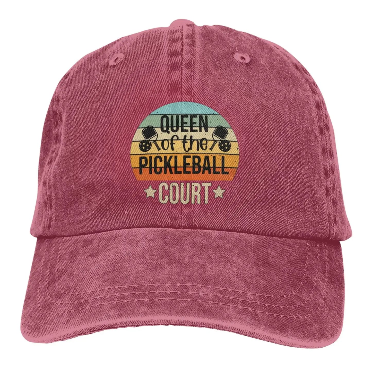 Queen of Pickleball Distressed Baseball Cap