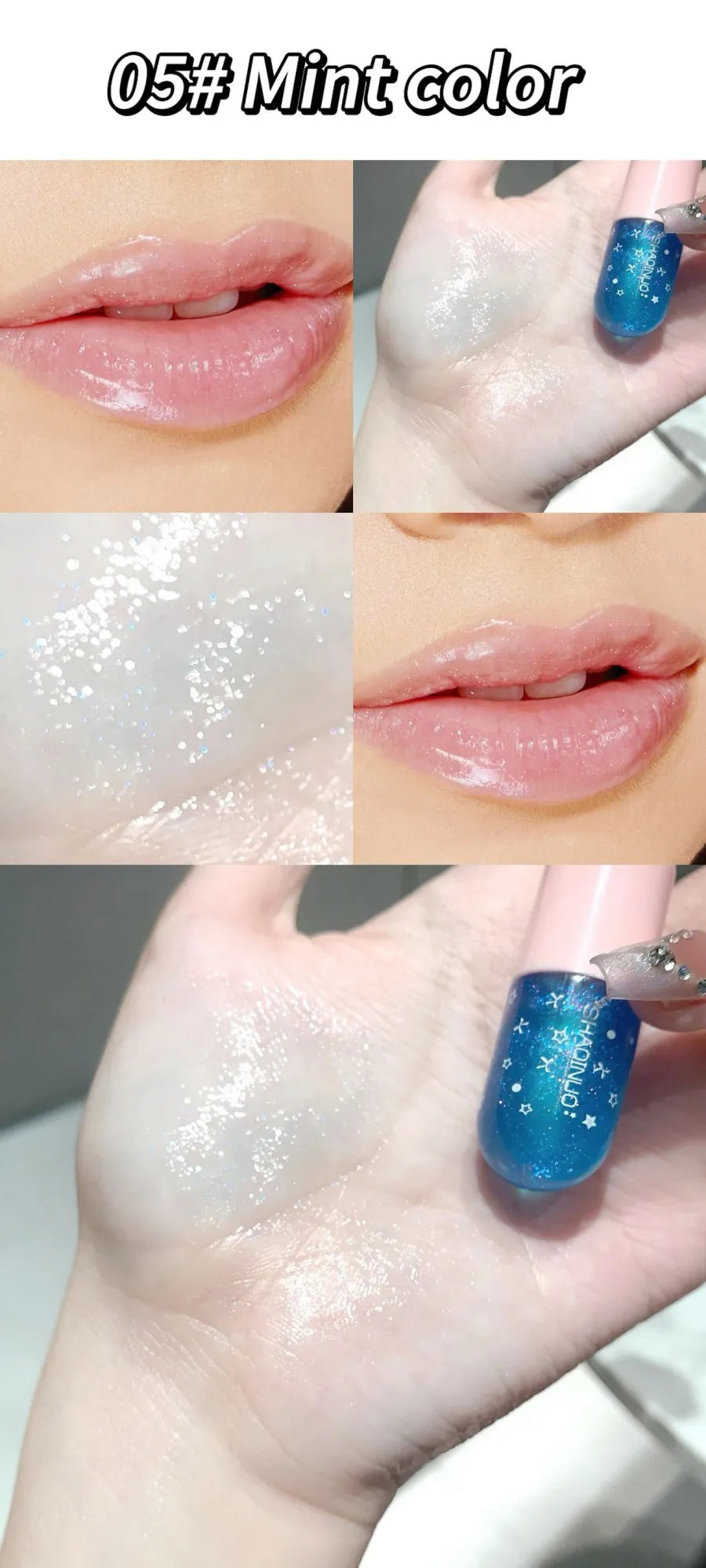 Shimmery Glitter Moisturizing Lip Gloss Set 6 Colors Highly Pigmented Fine Shine Long Wear Cute Lipgloss Set