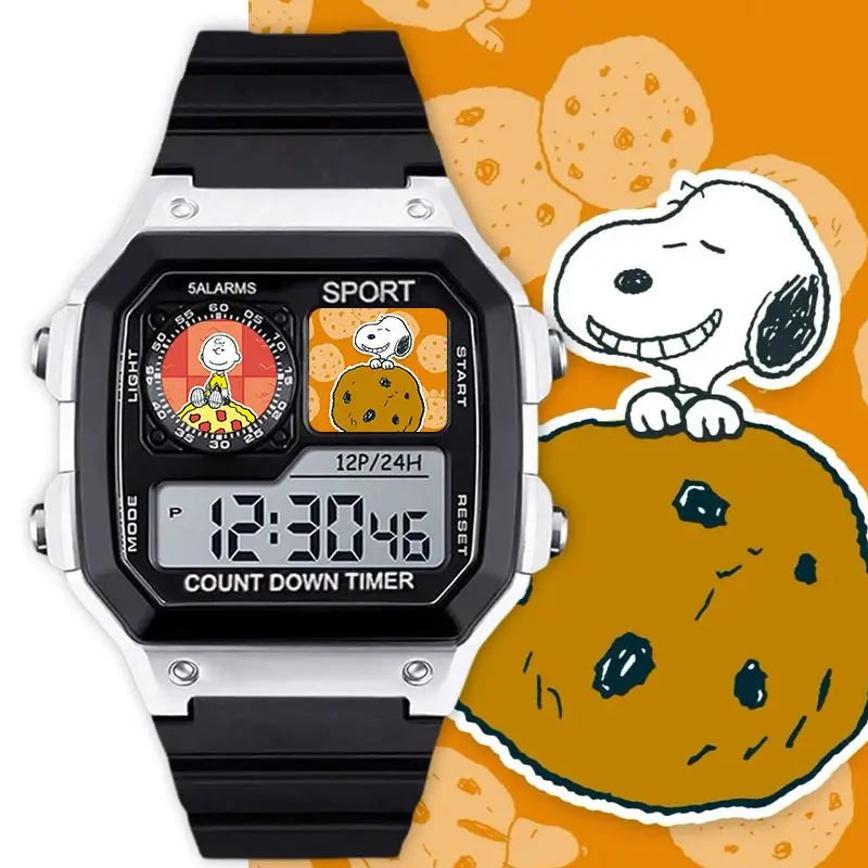 Snoopy, Charlie Brown & Woodstock Silent Cartoon Electronic Watch