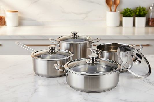 Wodillo 6Pcs Stainless Steel Induction Pots Set with Stay-Cool Handle