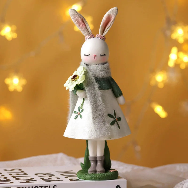 Easter Cartoon Cute Rabbit Home Table Resin Ornaments Forest Style Kids Happy 1st 2nd Birthday Party Decorations Gift for Girls