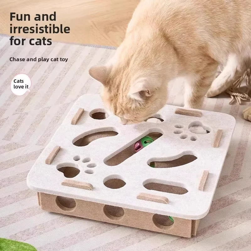 Cat Puzzle Toy with Ball for Indoor Cats