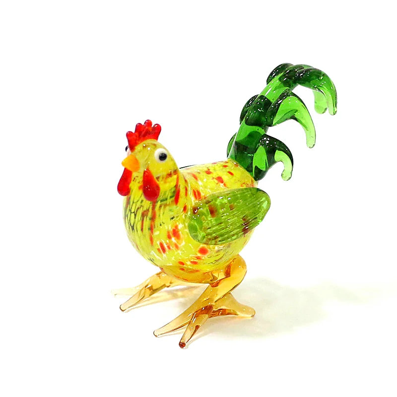 Easter Mini Glass Rooster Figurine