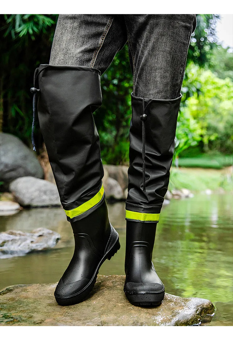Men's Rain Boots High-Top Rain Boot For Outer Wear Long-Tube Waterproof And Non-Slip Couple Outdoor Fishing Boot zapatillas male