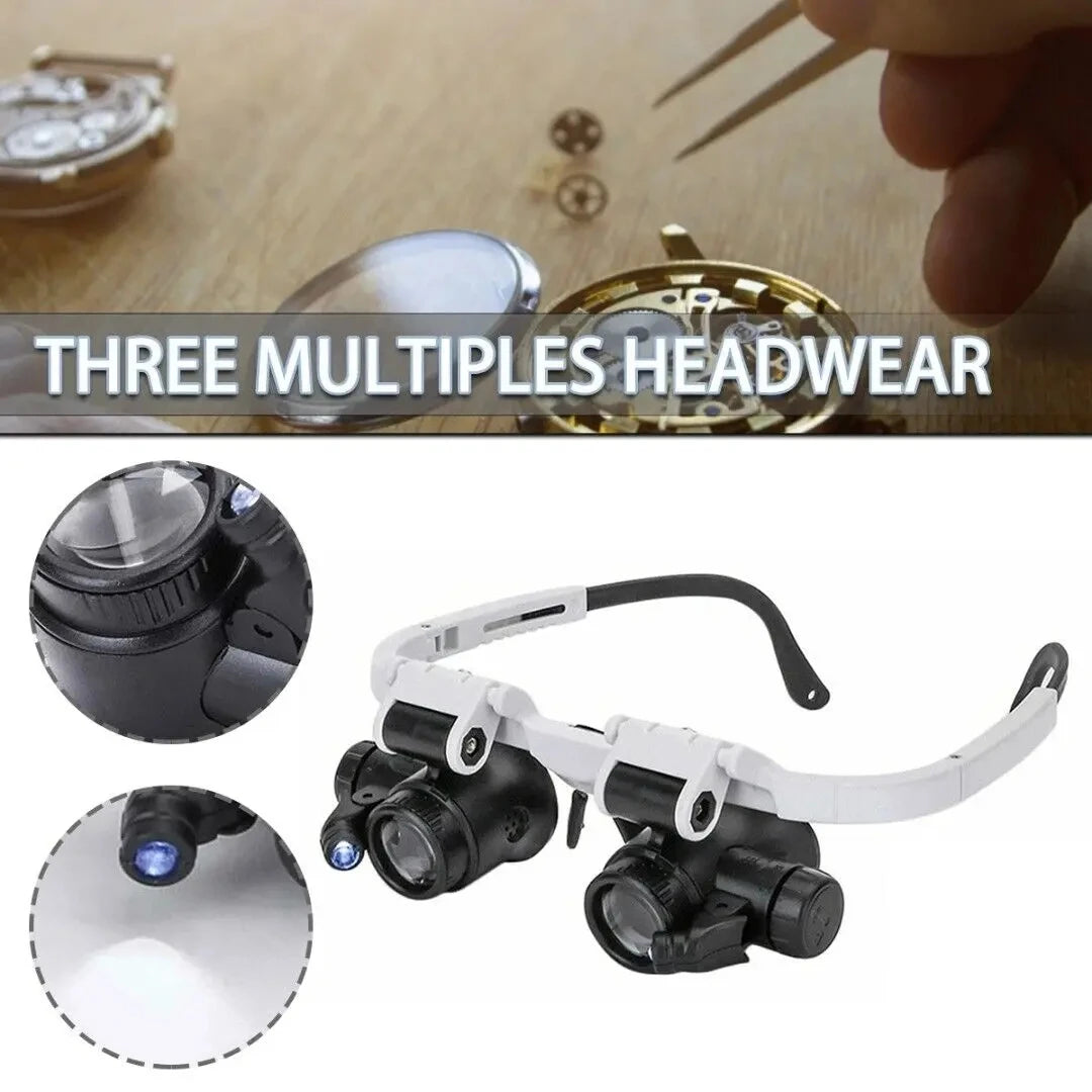 Head-Mounted Adjustable Magnifying Headband