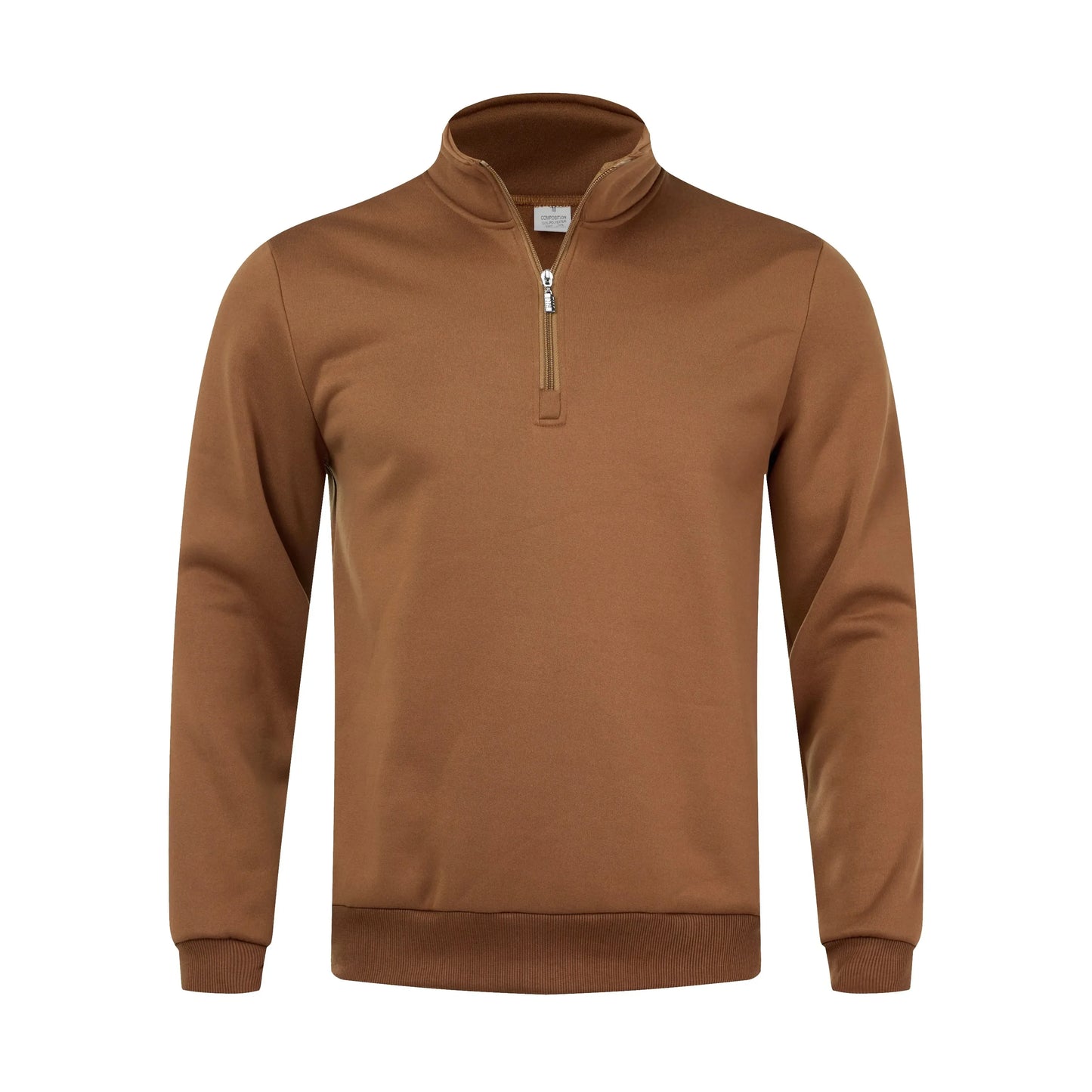 Men Sweatshirts Fall Spring Thicker Half Zip Pullover Hoody Solid Color Turtleneck for Male Outdoor