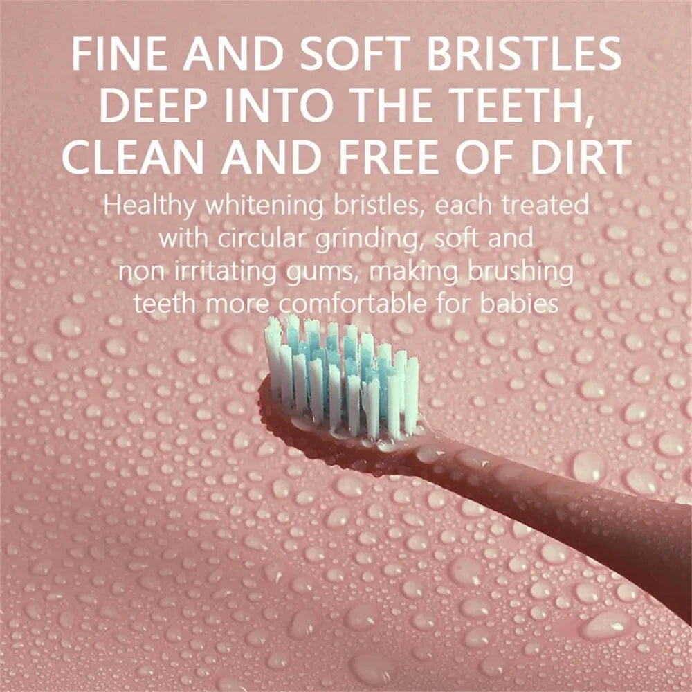 Children's Electric Toothbrush Cartoon Kids With Replacement Head Ultrasonic  IPX7 Waterproof Rechargeable Sonic Toothbrush