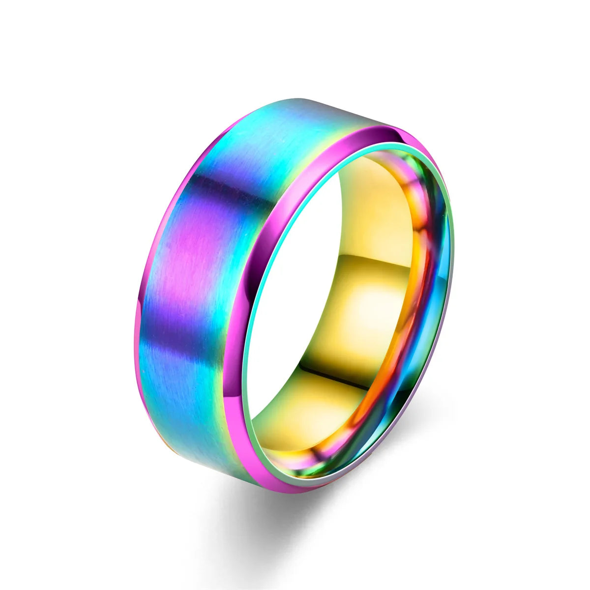 Classic 8mm Tungsten Surface Brushed Stainless Steel Ring