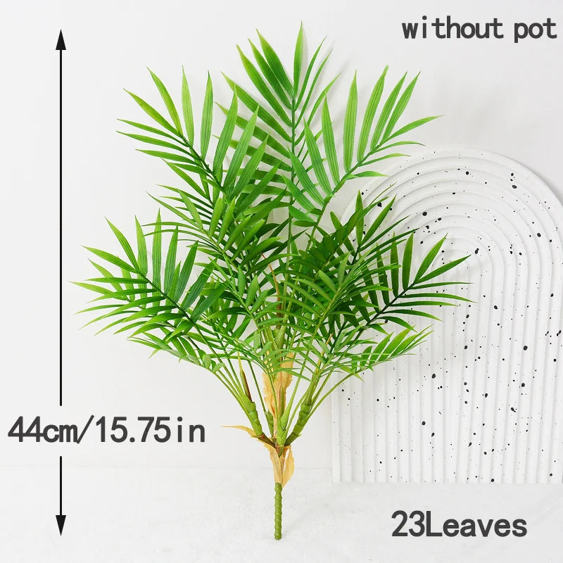 Dlight Decor 44cm Palm Plant Branch with Real Touch Monstera Leaves