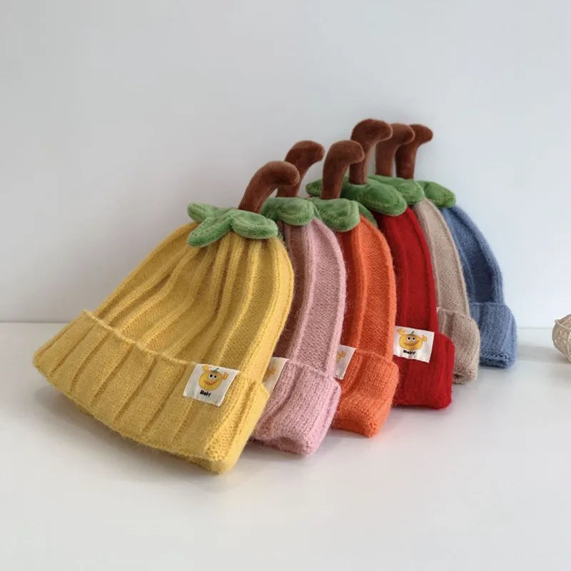 Winter Baby Hat Knitted Warm Soft  Boys Girls Beanies Toddler Korean Ins Cute Solid Autumn Outdoor Kids Unisex Cap