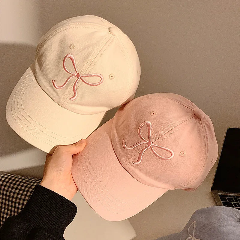 Sweet Bow Embroidery Baseball Hat