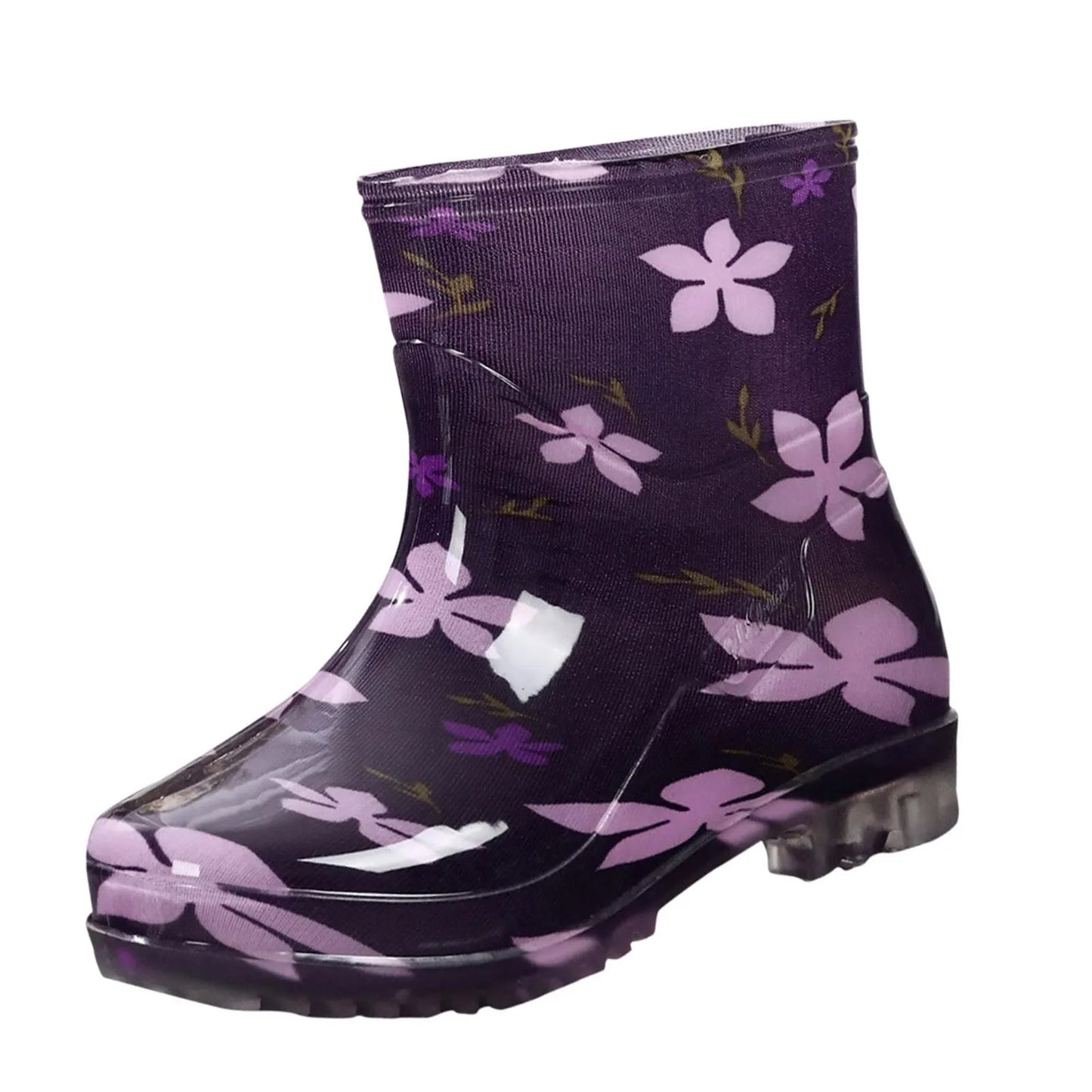 Fashionable Print Rain Boots Adult Women's Waterproof Boots Anti-slip Wear-resistant Shoes Mid-high Boot  Rain Shoes
