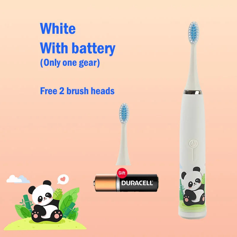 Children's Electric Toothbrush Cartoon Kids With Replacement Head Ultrasonic  IPX7 Waterproof Rechargeable Sonic Toothbrush