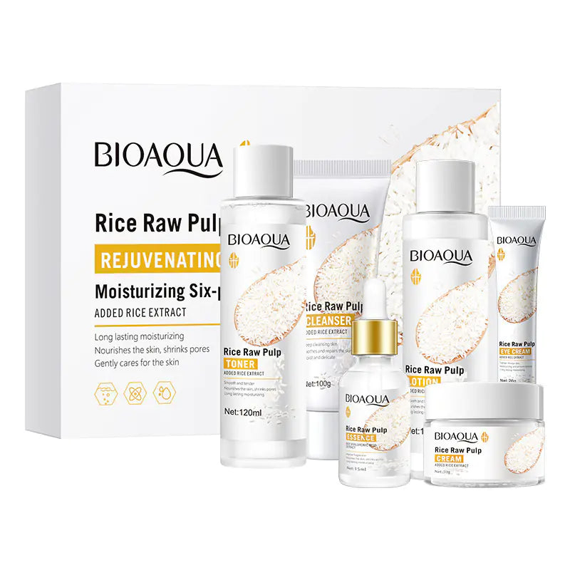BIOAOUA Rice Essence Hydrating Skincare Set (6 Pieces)